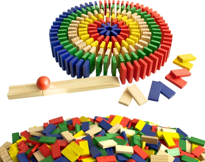 Värviline puidust doomino 800 detailiga 2Kids Toys