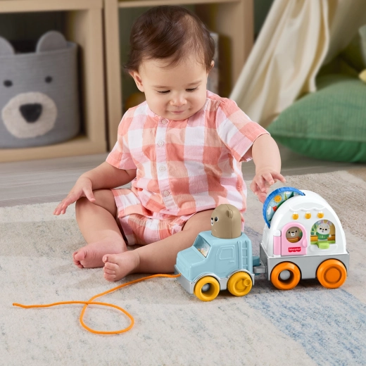 Pulling encourages first steps