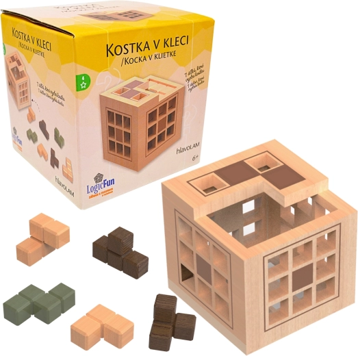 Wooden Puzzle: Cube in a Cage