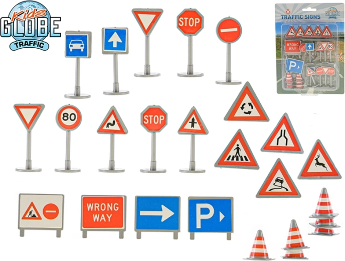 Kids Globe Traffic mini liiklusmärgid – komplekt 25 tk