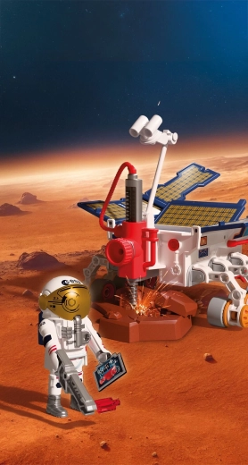 Realistic Mars rover with functional drill