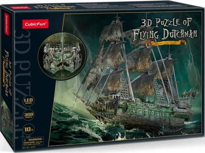 Valgustusega 3D pusle purjelaev Lendav Hollandlane, 360 tükki