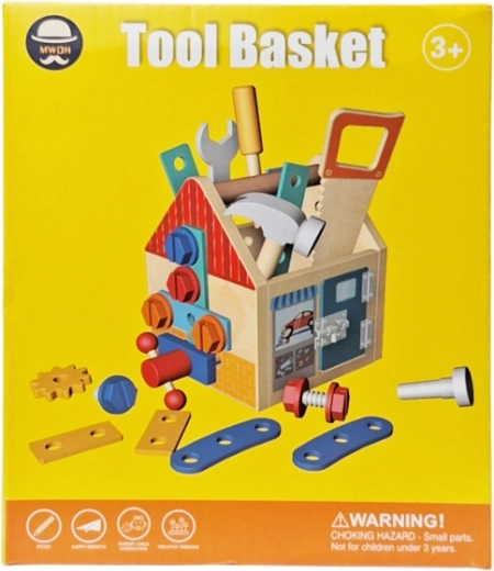 Wooden Tool Set in a Little House Crate