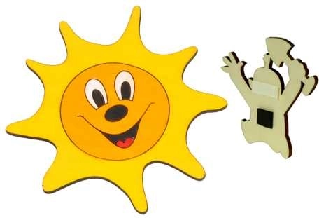 Dodo wooden decorative magnet Sun