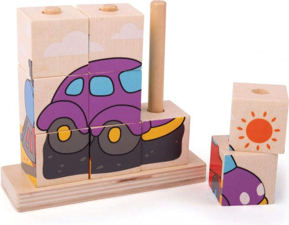 Puidust pusle Bigjigs Baby sõidukid