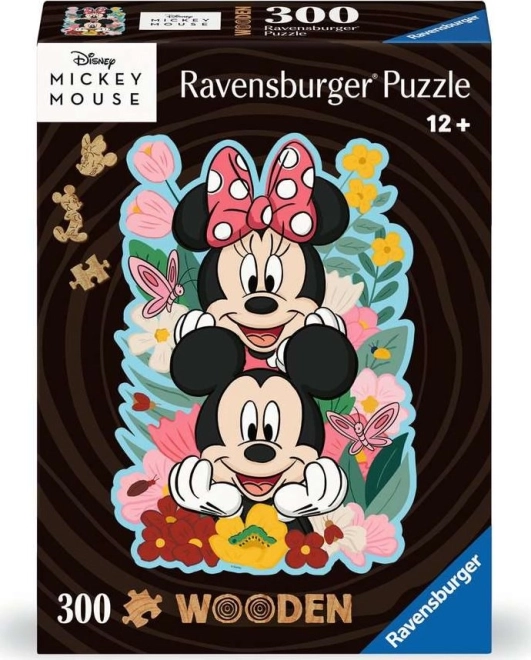 Ravensburger Wooden Jigsaw Puzzle Mickey and Minnie 300 Pieces