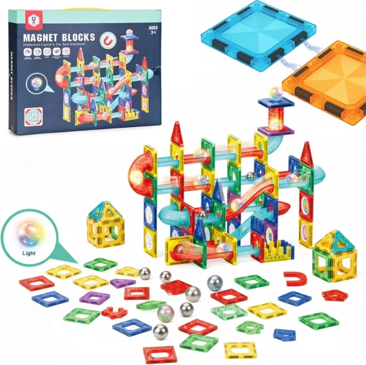 Magnetic LED Marble Run – 105-piece Construction Set