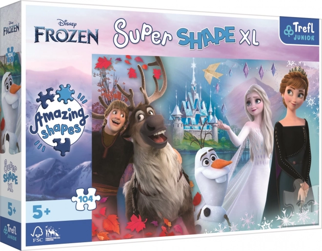 Pusle 104 tükki XL Super Shape Lumekuningriik – Anna ja Elsa rõõmus maailm