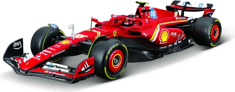 Bburago mudelikomplekt 1:24 FERRARI F1 SF24 2024 nr 55 Carlos Sainz alusplaadiga