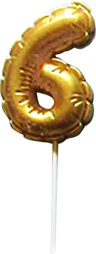 Cake candle number 6 gold TORO