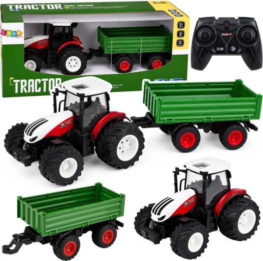 Remote control tractor with tipping trailer 1:24 with lights and sounds