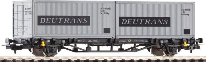 Piko platvormvagun Lgs579 2× 20' DEUTRANS konteineriga, DR, ajastu IV