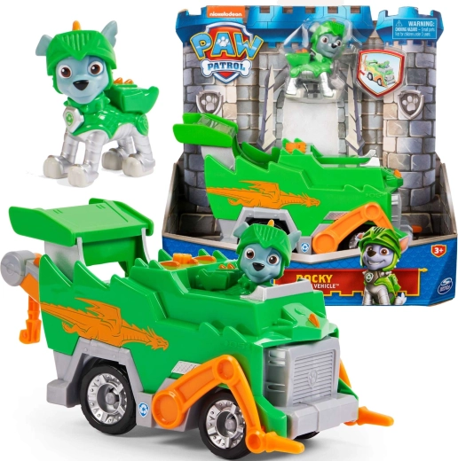 Paw Patroli rüütellik päästesõiduk Rocky koos figuuriga