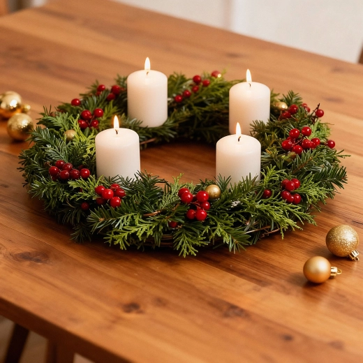 Set of Unscented White Candles, 4 pcs