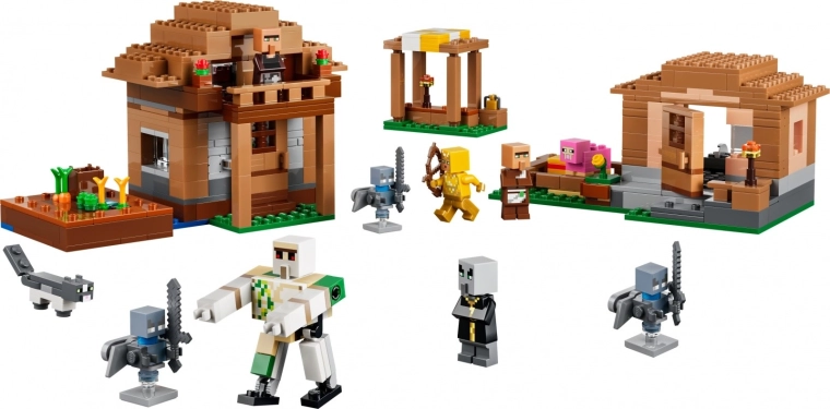 Minecrafti küla 3 detailse ehitisega