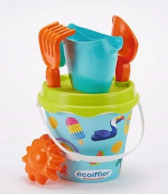 Sand bucket with watering can and accessories 17 cm