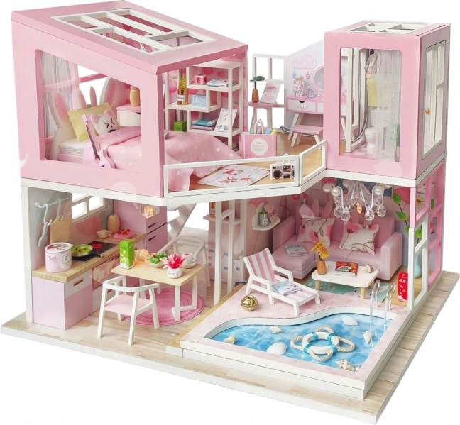 Detailne modernne villa miniatuuris