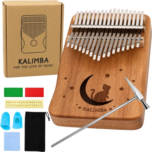 Kalimba 17 klahviga – puidust pöidlaklaver koos tarvikutega