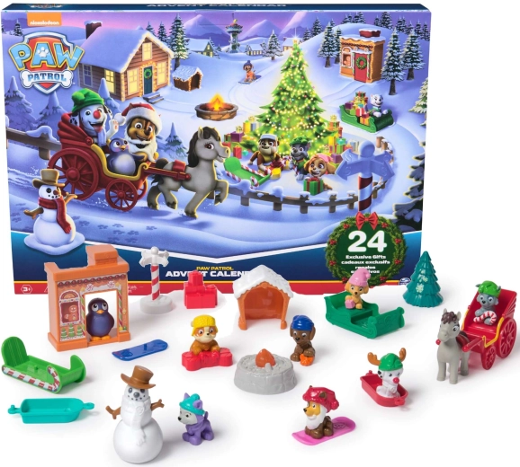 Advendikalender PAW PATROL – 24 üllatust, loomakujud ja talvised lisatarvikud