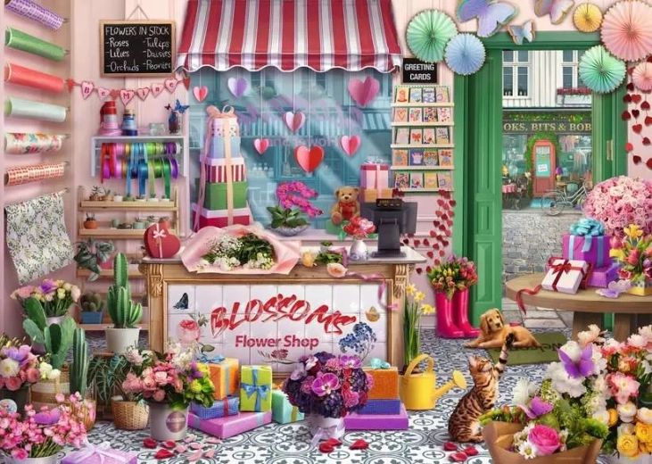 Puzzle Flower Shop 1000 Pieces RAVENSBURGER