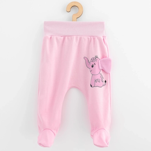 Infant cotton footed pants New Baby Happy Elephant pink
