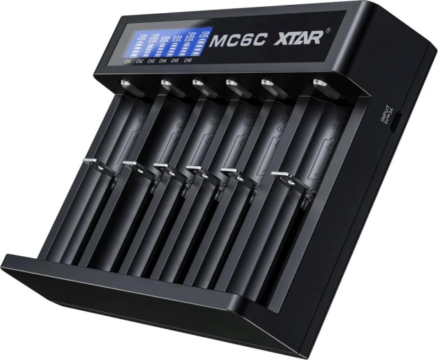 Li‑ioonakude 18650 laadija XTAR MC6C