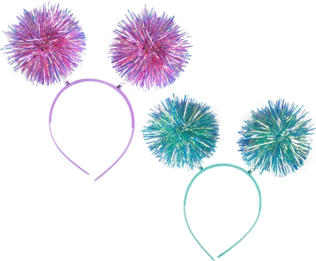 Party Headband with Glittery Pom-Pom Balls