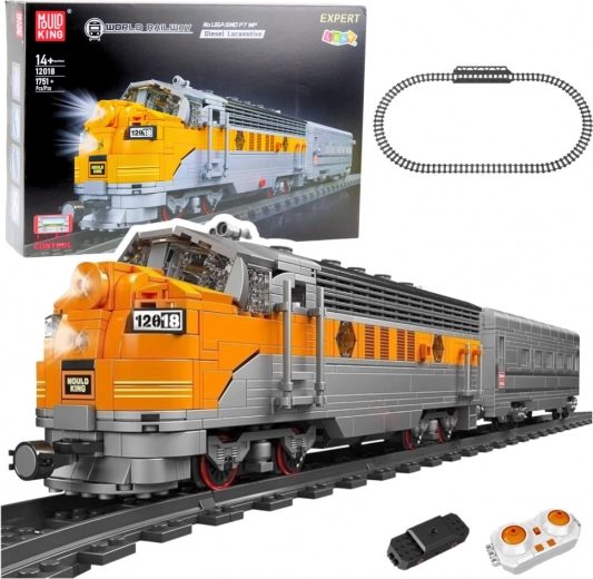 RC Train Building Kit, Gray–Yellow, 1751 Pieces with Remote Control and Tracks