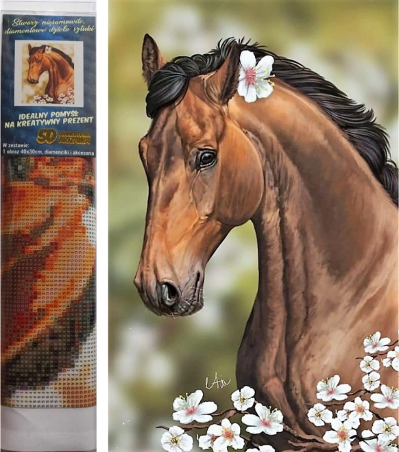 Norimpex teemantmaal "Hobune lilledega" 30x40 cm
