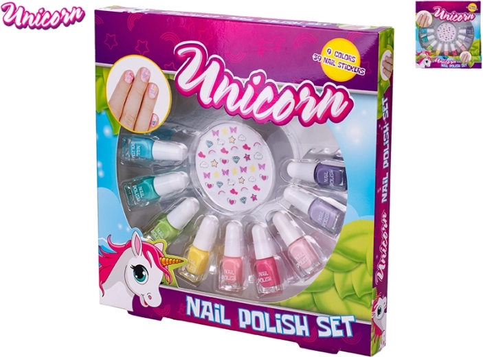 Unicorn laste küünelakkide komplekt kleepsudega
