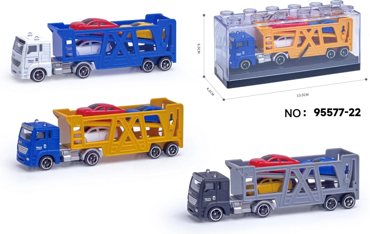Metallist veoauto mudel haagisega 1:64 – mitu varianti