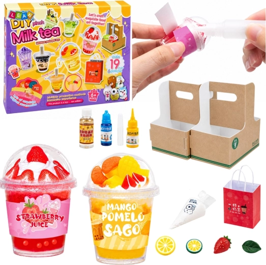 DIY loovkomplekt mini-joogid: milk tea ja bubble tea