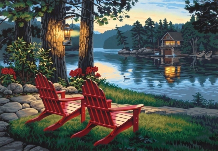 Norimpex teemantmaalimine „Istumine järve ääres” 30 × 40 cm
