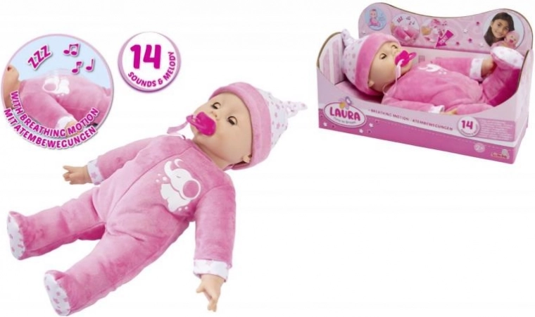 Nukk Laura – uneaeg, interaktiivne nukk 38 cm