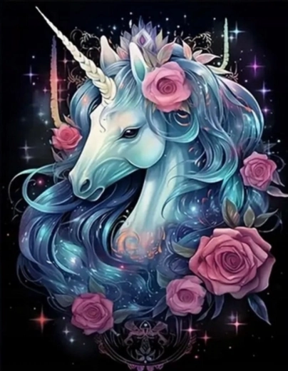 Paint by Numbers Unicorn with Flowers 40 × 50 cm