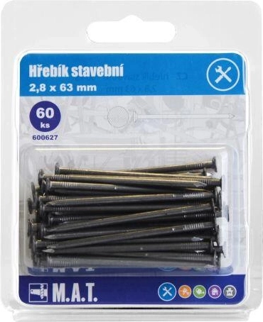 Construction nails 63 × 2.8 mm, 60 pcs