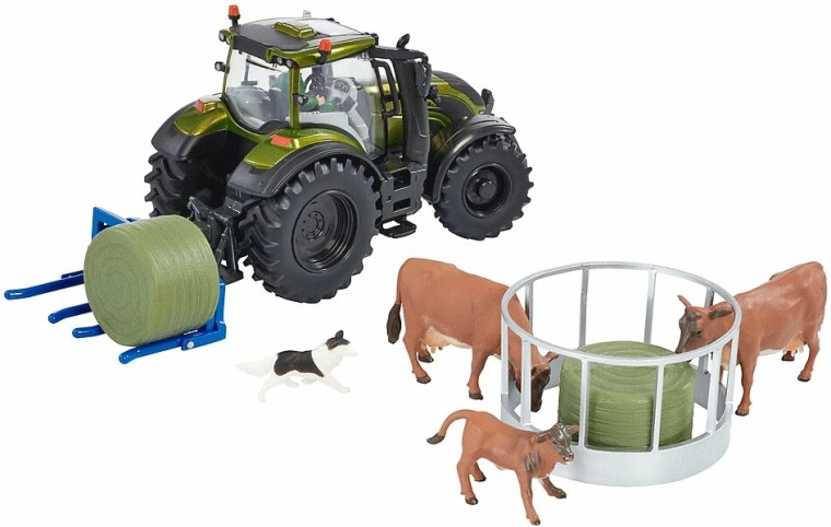 Detailne Valtra traktor koos juhiga