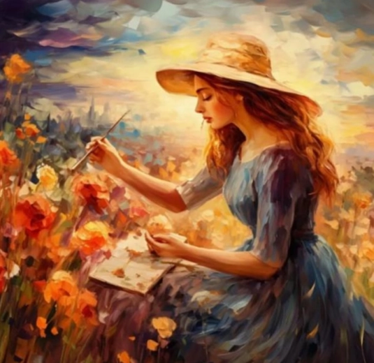 Paint by Numbers – Woman in a Hat 40 × 50 cm