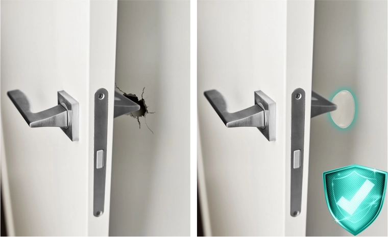 Strong impact damping without surface damage