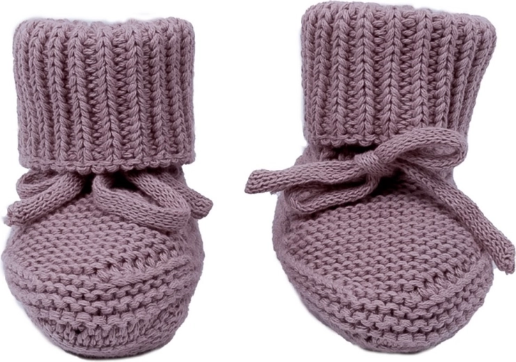 Lodger knitted booties rose 0–6 months