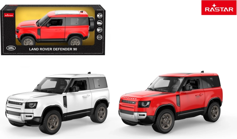 Land Rover Defender 90 1:24 Rastar punane metallist automudel