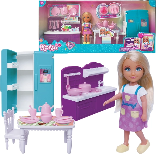 Doll Katka with Kitchen Set