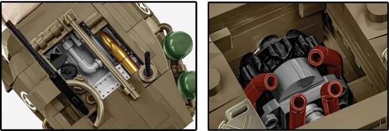 Detailed interior and removable engine
