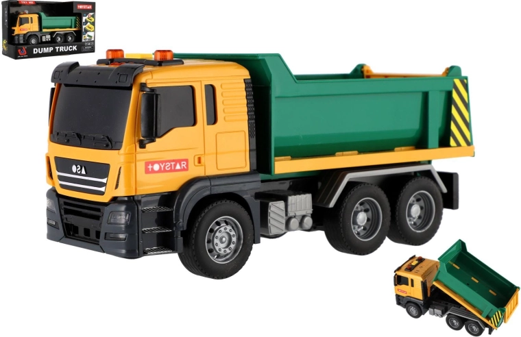 Plastic dump truck 25 cm with pull-back motor, lights and sound