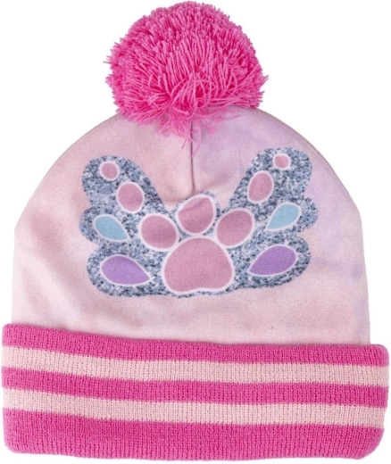 Warm knitted hat with a pom-pom
