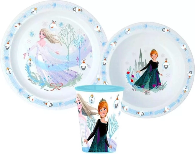Plastist sööginõude komplekt Frozen Jõulud, 3 osa