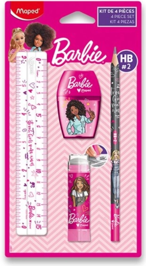 Maped kirjutuskomplekt BARBIE, 4-osaline koolitarvete komplekt