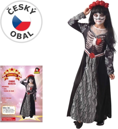 Zombie Bride Carnival Dress for Girls, 130–140 cm