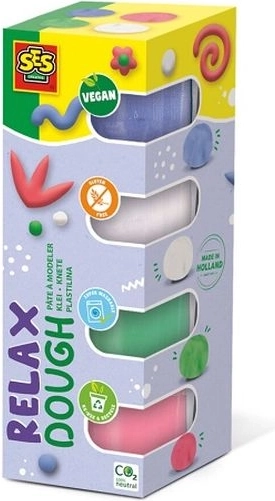 SES plastiliin Relax – pastelsed värvid 4×90 g
