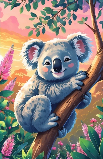 Treflíci pusle: Koala 54 tükki
